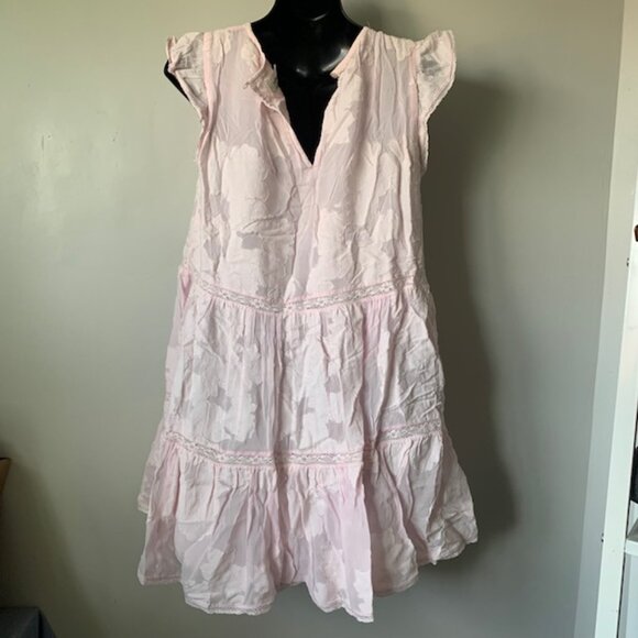 Wilfred Aritzia Sidonie tiered babydoll Dress in Mochi Pink - Picture 3 of 6